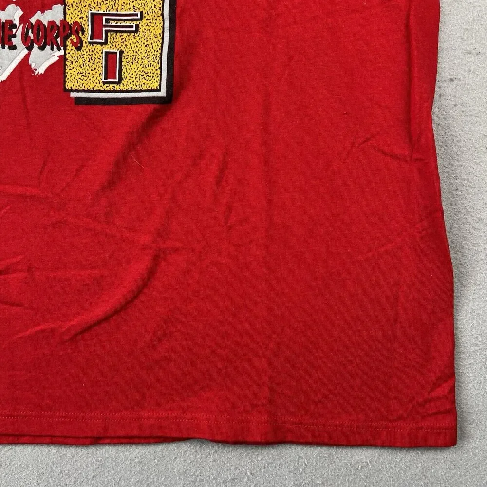 Vintage Y2K United Stated Marine Corp USMC Semper Fi Shirt Men's 2XL Red - Picture 3 of 16
